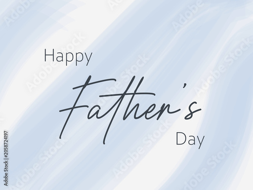 Soft pastel blue watercolor wash background with elegant Happy Father's Day typography