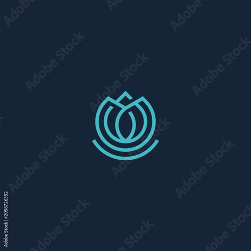 Elegant teal logo design representing nature and growth in a minimalist style.