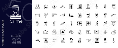 Canvastavla Crime Duotone Editable Icons set