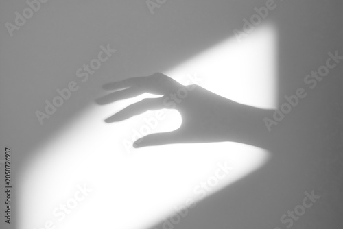 Bilde på lerret hand shadow on wall background,hand with shadow,hands shadow overlay effects,sil