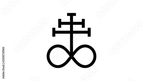 Photos Leviathan cross symbol, black isolated vector silhouette