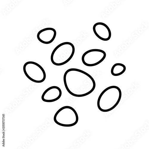Black oval shapes on white background.