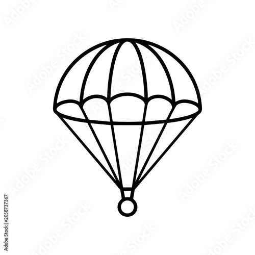 Parachute Icon Black Line Drawing.