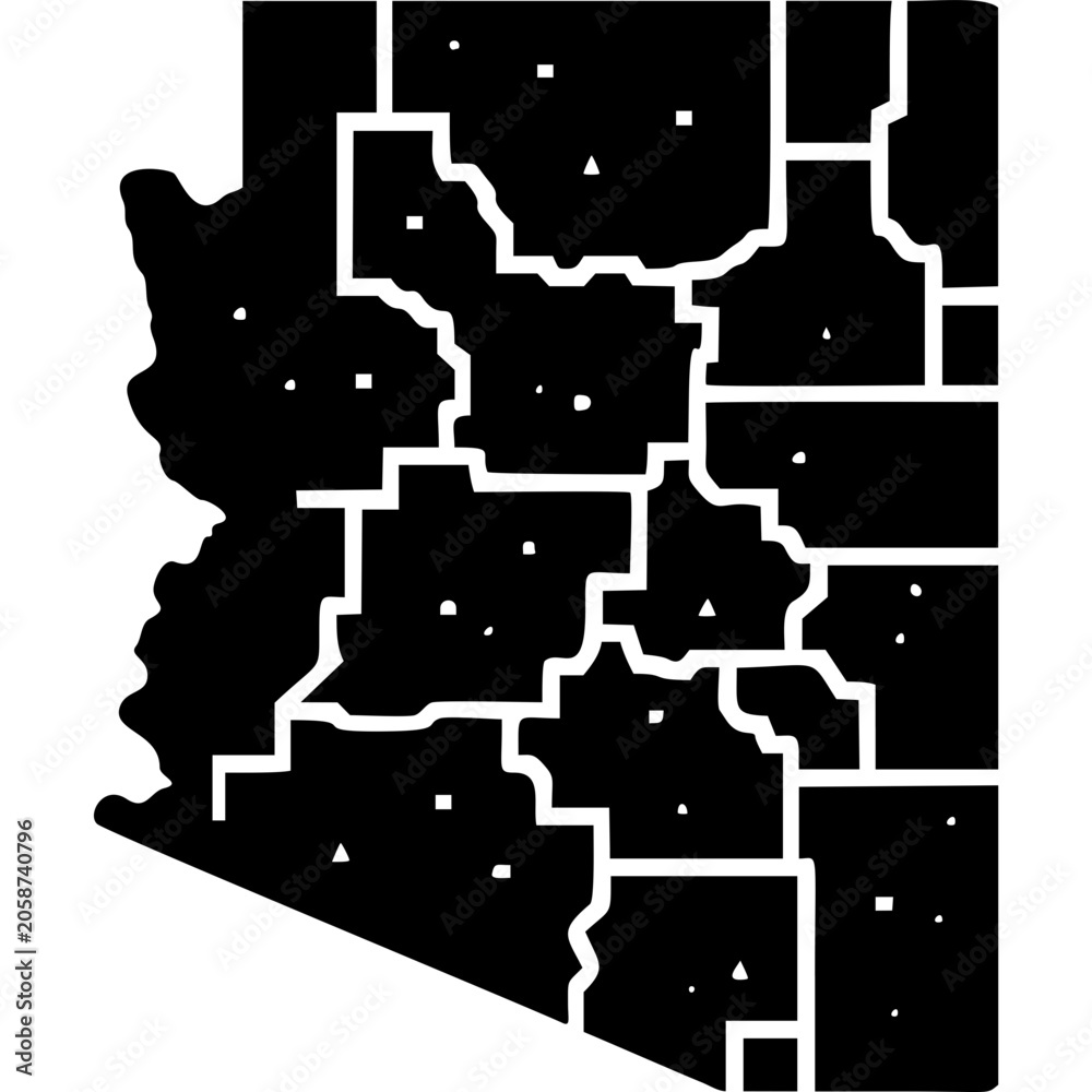 Obraz premium Arizona State Map Icon Vector