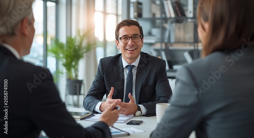 An essential scene of accident insurance coverage being explained in a professional � Financial Planning and Investment Strategy Concept for Business Growth