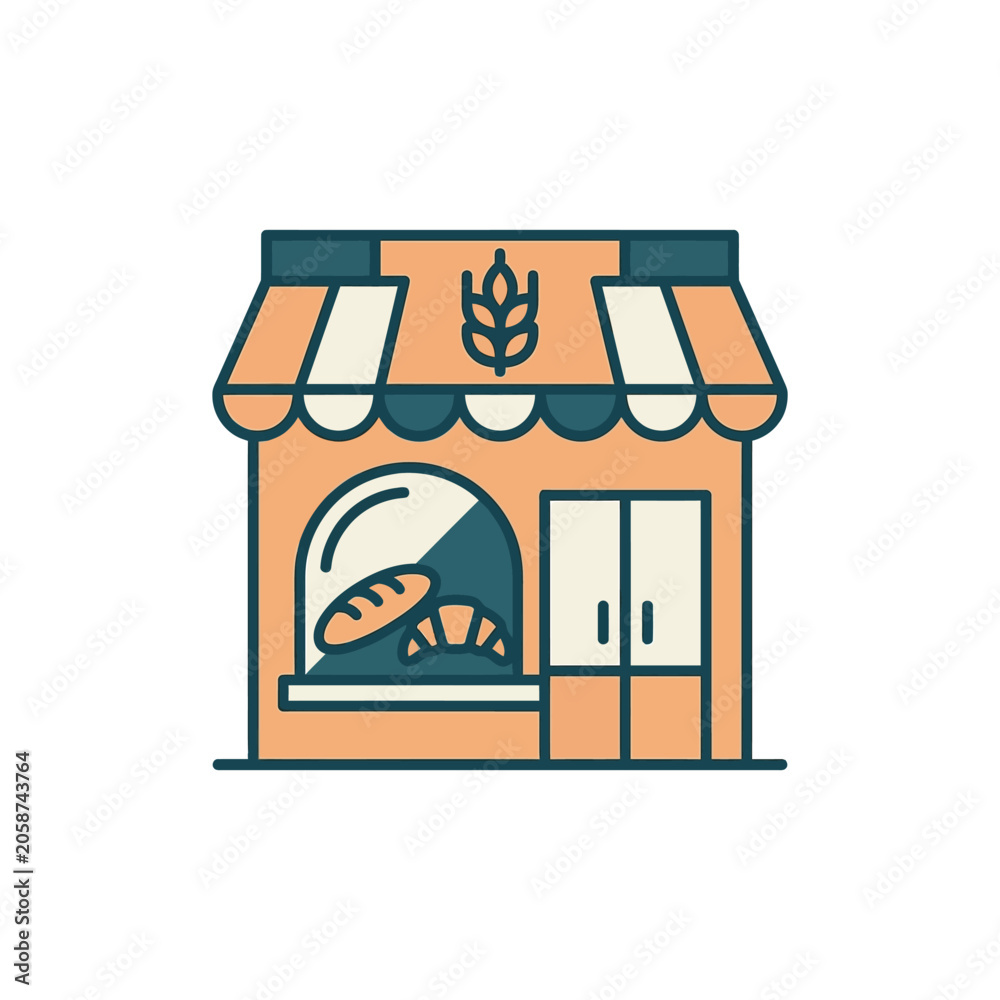 Obraz premium Bakery storefront with bread display.