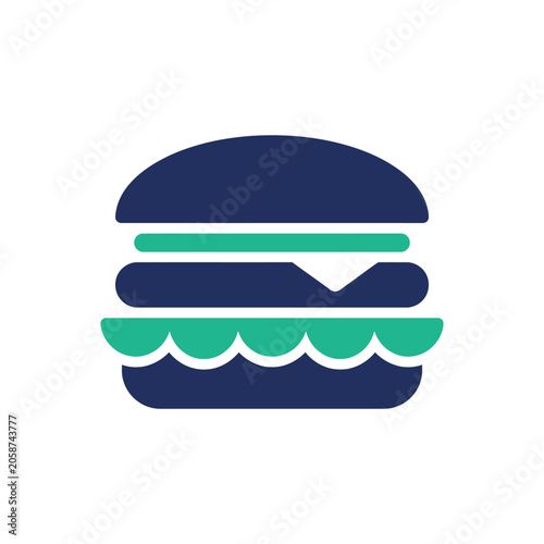 Obraz na plátně Colorful Hamburger Icon Graphic Design.