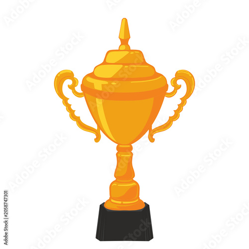 Konstfotografi Shiny golden trophy cup, a symbol of victory and achievement, suitable for awards, success, and celebration themed designs and projects