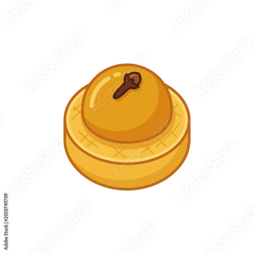 Foto Yellow bell with brown clapper inside.