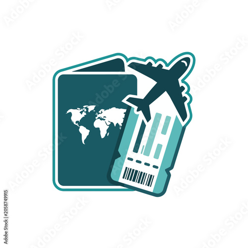Travel documents airplane ticket passport.