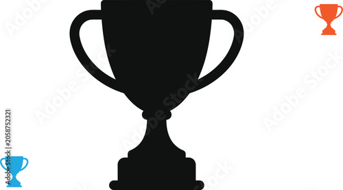 Football world cup championship trophy icon set for soccer fans and winners