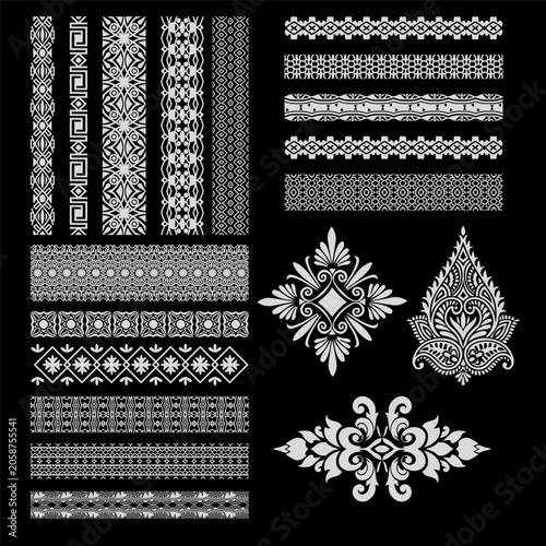 Luxury Decorative Borders and Ornamental Pattern Elements Vector Collection