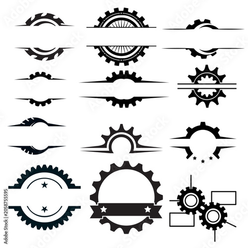 Vintage Decorative Badge Frames and Ornamental Divider Elements Vector Set