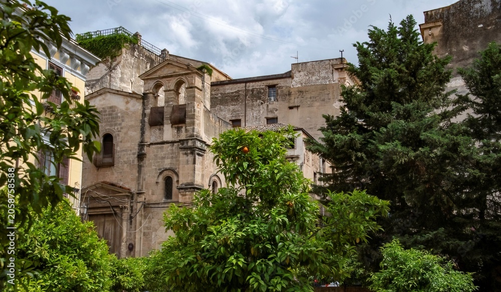 Fototapeta premium Chiesa del Carmine Maggiore in Palermo, Italy located near the historic Ballarò market in the city center.