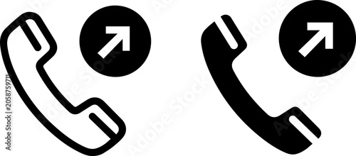 Fotografie Outgoing call icon set