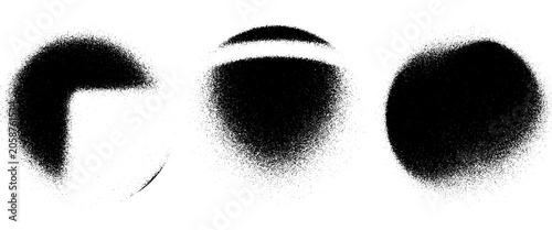 Fotografie Grainy noise circles vector set