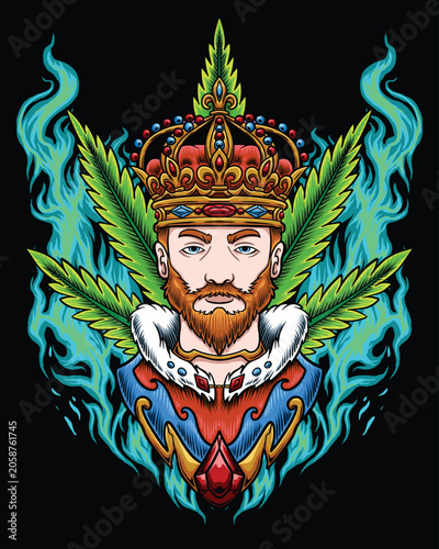 Photos Cannabis king logo character design