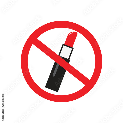vector design prohibiting the use of lipstick.