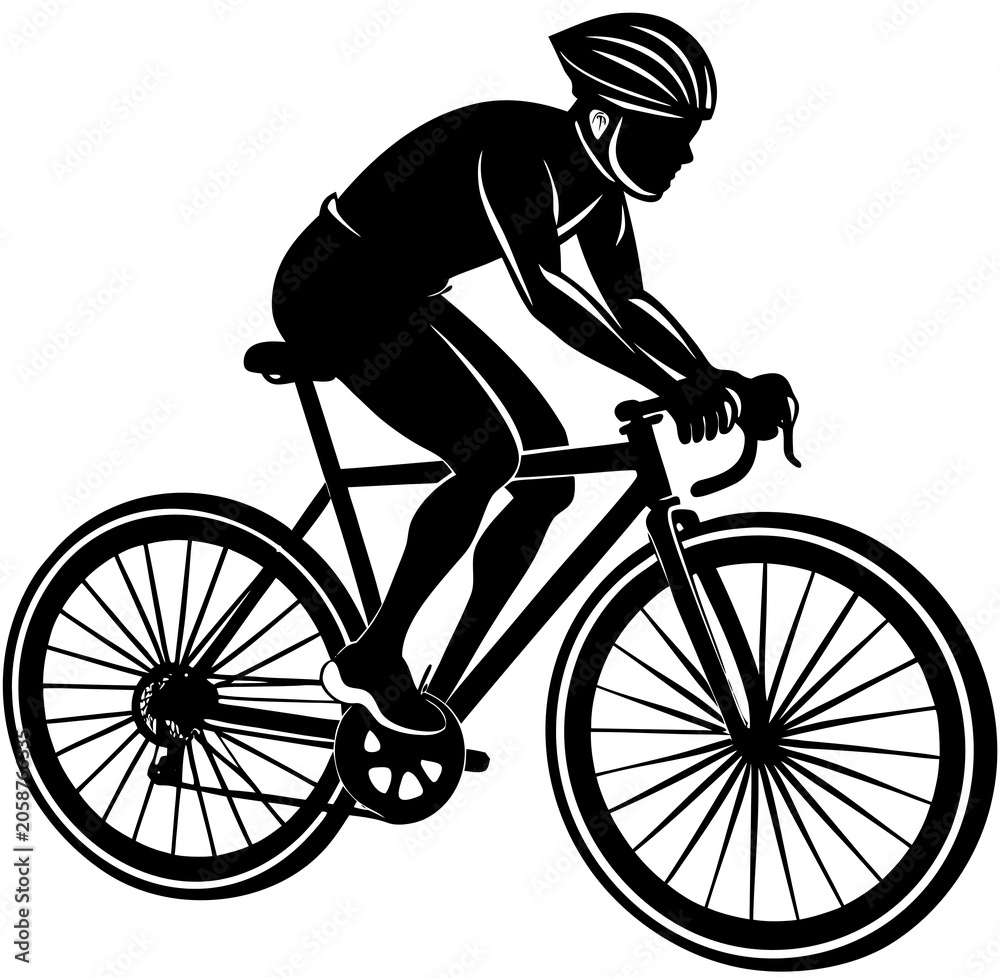 Naklejka premium silhouette of a cyclist