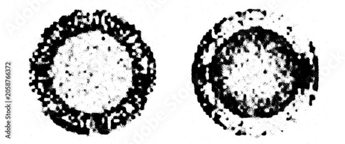 Obraz na płótnie Grainy noise circles vector set