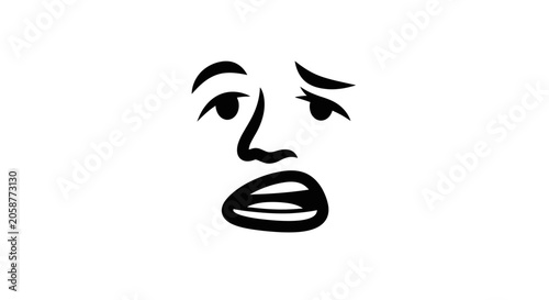 Fotografie Angry face expression with frown.