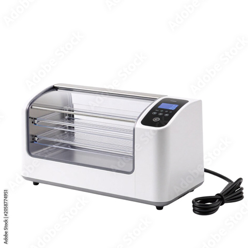 Food dehydrator with transparent trays for home use and digital controls  