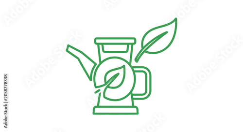 Obraz na płótnie Green tea infuser with leaf.