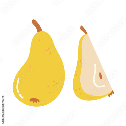 yellow vector pear isolated