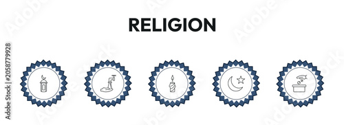 Konstfotografi religion outline icon set