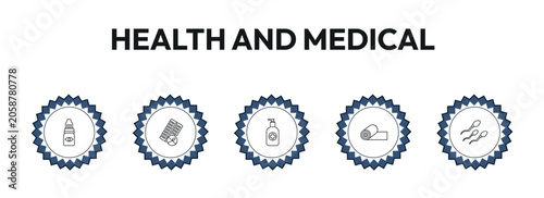 Foto health and medical outline icon set