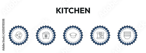Konstfotografi kitchen outline icon set