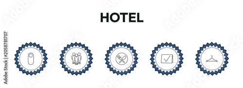Tableau sur toile hotel outline icon set