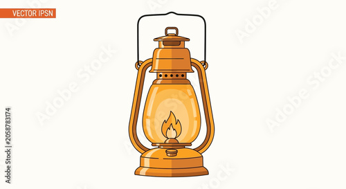 Vintage metal lantern with handle.