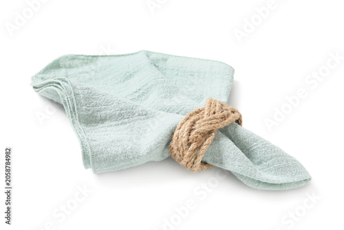 Light green linen napkin wi...