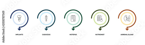 Cuadro en lienzo medical outline icon set