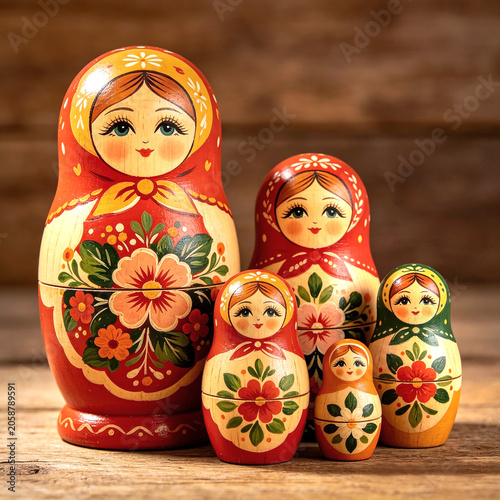 Colorful Russian Matryoshka nesting doll