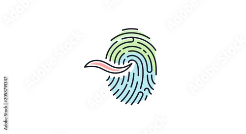 Foto Fingerprint Bird Logo Design Concept.
