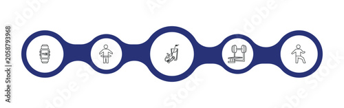Canvastavla gym outline icon set