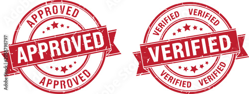 Fotografie Approved rubber stamps isolated on transparent background