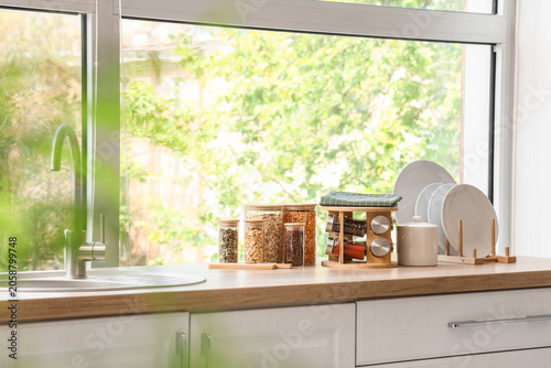 Modern kitchen countertop w...