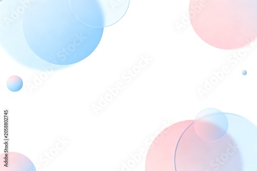 Soft Pastel Bubbles on White Background