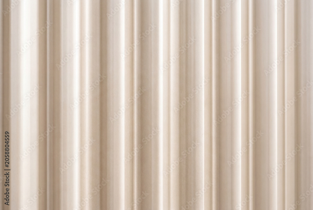 Fototapeta premium Corrugated beige metal texture with smooth vertical lines