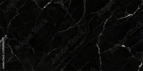 Luxurious black marble stone texture with refined white and gold veining, premium dark natural surface background for luxury interiors, architectural decor, countertops and creative design backdrops