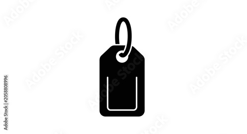 Fotografie Black luggage tag with metal ring.