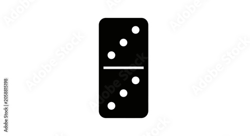 Foto Black Domino Game Piece Closeup.