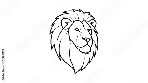 Majestic Lion Head Silhouette, Symbol of Strength and Royalty