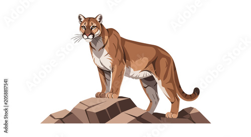 Large Brown Mountain Lion Standing.