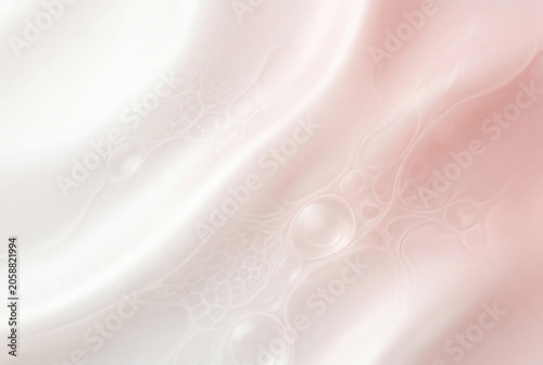 Soft fabric flows in gentle waves of pink and white. Light reflects softly off the surface, creating a smooth and flowing texture that draws the eye