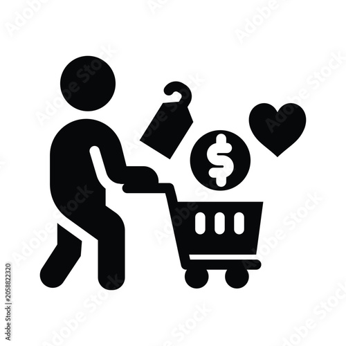 consumer behaviour solid icon illustration vector graphic.eps