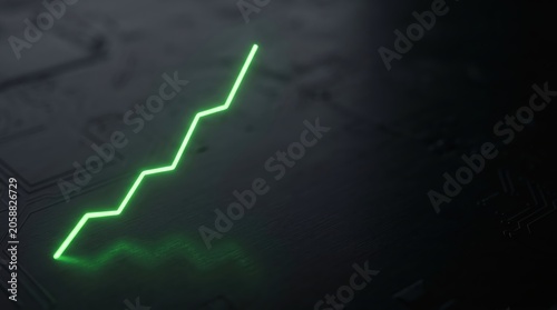 Digital Growth Chart on Dark Circuit Board